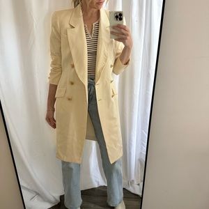 Tahari vintage cream longline blazer